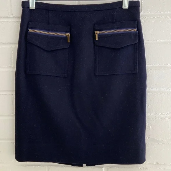 J crew wool skirt navy hotsell